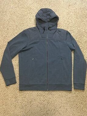 Alchemy Equipment Men Blue Tecnowool Hybrid Full Zip Hoodie Down Jacket Size M